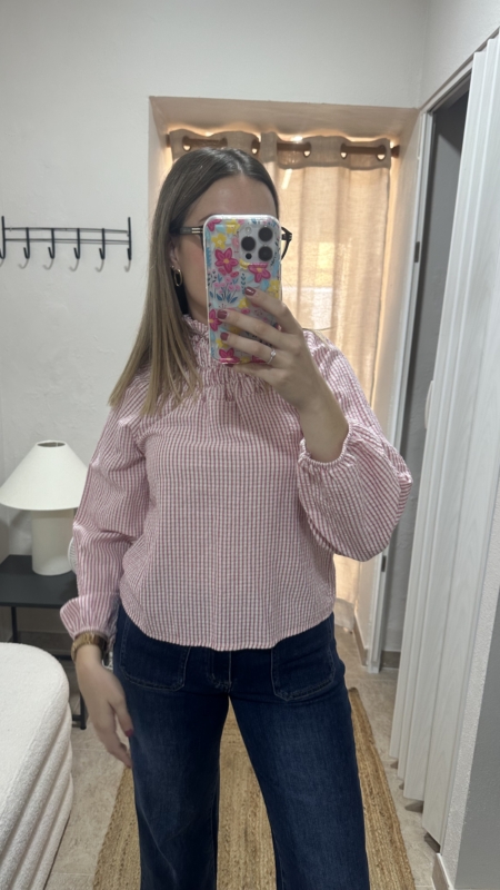Blusa Vichy Rosa